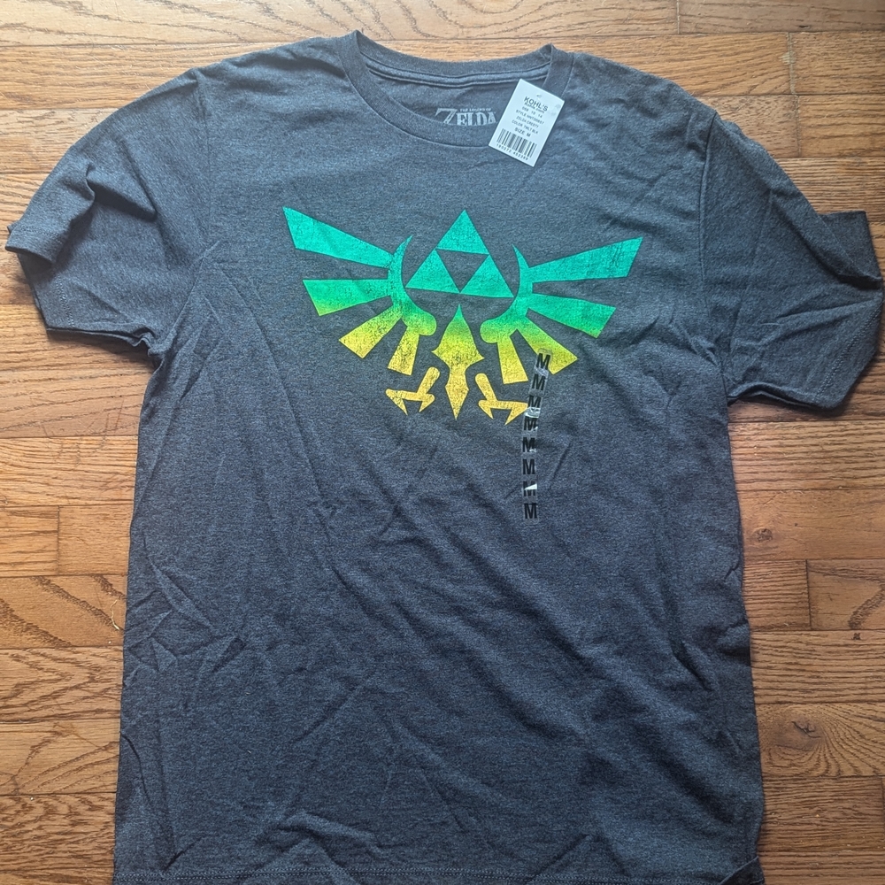 Kohl's Gray and Green Short Sleeve Tee Legend Of Zelda Design